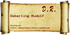 Deberling Rudolf névjegykártya